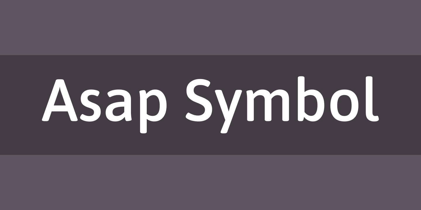 Przykładowa czcionka Asap Symbol #1